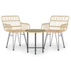 Image de Vidaxl Ensemble De Salle Ã Manger De Jardin 3 Pcs RÃ©sine TressÃ©e