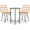 Image de Vidaxl Ensemble De Salle Ã Manger De Jardin 3 Pcs RÃ©sine TressÃ©e