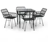 Image de Vidaxl Mobilier Ã DÃ®ner De Jardin 5 Pcs Noir RÃ©sine TressÃ©e
