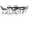 Image de Vidaxl Ensemble Ã DÃ®ner De Jardin 7 Pcs Noir RÃ©sine TressÃ©e