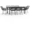 Image de Vidaxl Ensemble Ã DÃ®ner De Jardin 9 Pcs Noir RÃ©sine TressÃ©e