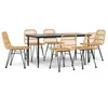 Image de Vidaxl Ensemble Ã DÃ®ner De Jardin 7 Pcs RÃ©sine TressÃ©e