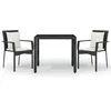 Image de Vidaxl Ensemble De Salle Ã Manger De Jardin Avec Coussins 3 Pcs Noir