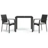 Image de Vidaxl Ensemble De Salle Ã Manger De Jardin Avec Coussins 3 Pcs Noir