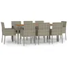 Image de Vidaxl Ensemble De Salle Ã Manger De Jardin 9 Pcs Avec Coussins Gris