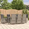 Image de Vidaxl Ensemble De Salle Ã Manger De Jardin 9 Pcs Avec Coussins Gris