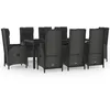 Image de Vidaxl Ensemble De Salle Ã Manger Jardin 9pcs Et Coussins Noir Et Gris