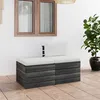 Image de Vidaxl Mobilier Ã DÃ®ner De Jardin Et Coussins 5pcs Noir RÃ©sine TressÃ©e