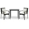 Image de Vidaxl Ensemble De Salle Ã Manger De Jardin Avec Coussins 3 Pcs Noir