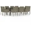 Image de Vidaxl Mobilier Ã DÃ®ner De Jardin 11 Pcs Avec Coussins Noir Et Gris