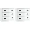 Image de vidaXL Buffets 2 pcs blanc brillant bois d'ingÃ©nierie
