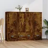 Image de vidaXL Buffets 3 pcs chÃªne fumÃ© bois d'ingÃ©nierie