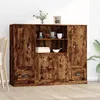 Image de vidaXL Buffets 3 pcs chÃªne fumÃ© bois d'ingÃ©nierie