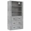 Image de vidaXL Buffet haut Gris bÃ©ton Bois d'ingÃ©nierie