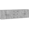 Image de vidaXL Buffets 3 pcs gris bÃ©ton bois d'ingÃ©nierie