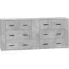 Image de vidaXL Buffets 2 pcs gris bÃ©ton bois d'ingÃ©nierie