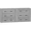 Image de vidaXL Buffets 2 pcs sonoma gris bois d'ingÃ©nierie