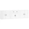 Image de vidaXL Buffets 3 pcs Blanc Bois d'ingÃ©nierie