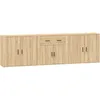 Image de vidaXL Buffets 3 pcs ChÃªne sonoma Bois d'ingÃ©nierie