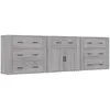 Image de vidaXL Buffets 3 pcs Sonoma gris Bois d'ingÃ©nierie