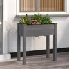Image de Vidaxl JardiniÃ¨re Avec Doublure Gris 71x37x76 Cm Bois Massif De Sapin