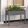 Image de Vidaxl JardiniÃ¨re Avec Doublure Gris 118x59x76 Cm Bois Massif De Sapin