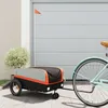 Image de Vidaxl Remorque De VÃ©lo Noir Et Orange 30 Kg Fer