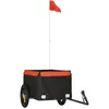 Image de Remorque Pour VÃ©lo Noir Et Orange 30 Kg Fer