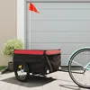 Image de Vidaxl Remorque De VÃ©lo Noir Et Rouge 45 Kg Fer
