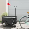 Image de Vidaxl Remorque De VÃ©lo Noir Et Gris 30 Kg Fer