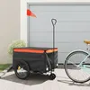 Image de Vidaxl Remorque De VÃ©lo Noir Et Orange 45 Kg Fer