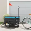 Image de Vidaxl Remorque De VÃ©lo Noir Et Bleu 45 Kg Fer
