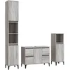 Image de vidaXL Ensemble de meubles de salle de bain 3 pcs Sonoma gris