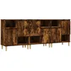 Image de vidaXL Buffets 3 pcs chÃªne fumÃ© 60x35x70 cm bois d'ingÃ©nierie