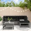 Image de Vidaxl Salon De Jardin 5 Pcs Avec Coussins Gris Bois Massif