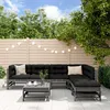 Image de Vidaxl Salon De Jardin 7 Pcs Avec Coussins Gris Bois Massif