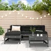 Image de Vidaxl Salon De Jardin 5 Pcs Avec Coussins Gris Bois Massif