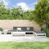 Image de Vidaxl Salon De Jardin 5 Pcs Avec Coussins Blanc Bois Massif