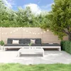 Image de Vidaxl Salon De Jardin 4 Pcs Avec Coussins Blanc Bois Massif