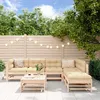 Image de Vidaxl Salon De Jardin 7 Pcs Bois De Pin Massif