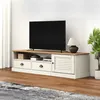 Image de vidaXL Meuble TV VIGO blanc 156x40x40 cm bois massif de pin