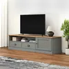 Image de vidaXL Meuble TV VIGO gris 156x40x40 cm bois massif de pin