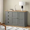 Image de vidaXL Buffet avec tiroirs VIGO 113x40x75 cm gris bois massif de pin