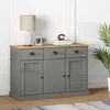 Image de vidaXL Buffet avec tiroirs VIGO 113x40x75 cm gris bois massif de pin