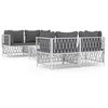 Image de Vidaxl Salon De Jardin Avec Coussins 5 Pcs Blanc Acier