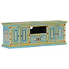 Image de vidaXL Meuble TV bleu 110x30x40 cm bois massif de manguier