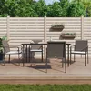 Image de Vidaxl Ensemble Ã Manger De Jardin 5 Pcs Coussins RÃ©sine TressÃ©e Acier