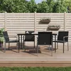Image de Vidaxl Ensemble Ã Manger De Jardin 5 Pcs Coussins RÃ©sine TressÃ©e Acier