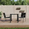 Image de Vidaxl Ensemble Ã Manger De Jardin 3 Pcs Coussins RÃ©sine TressÃ©e Acier