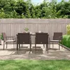 Image de Vidaxl Ensemble Ã Manger De Jardin 7 Pcs Coussins RÃ©sine TressÃ©e Acier